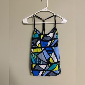Nike Women's Tankini Top Size 12 Geometric Yellow Blue Green Black